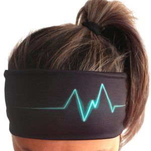 Heart Beat headband for women Pulse accessories black headband yoga headband